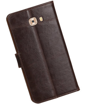 Mocca Pull-Up PU booktype wallet cover hoesje voor Samsung Galaxy C9