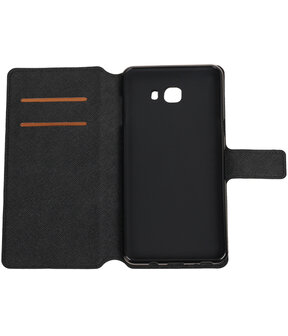 Zwart Samsung Galaxy C9 TPU wallet case booktype hoesje HM Book