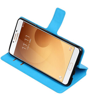 Blauw Samsung Galaxy C9 TPU wallet case booktype hoesje HM Book