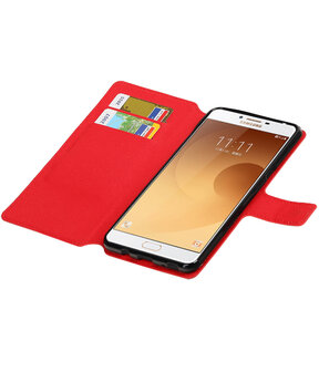 Rood Samsung Galaxy C9 TPU wallet case booktype hoesje HM Book