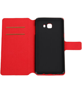 Rood Samsung Galaxy C9 TPU wallet case booktype hoesje HM Book