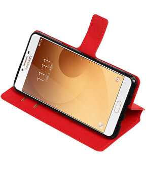 Rood Samsung Galaxy C9 TPU wallet case booktype hoesje HM Book