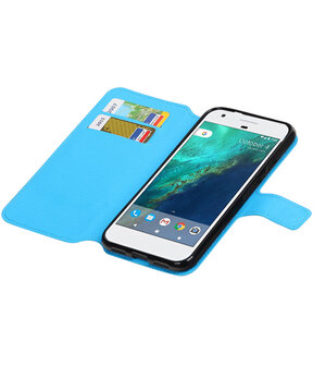 Blauw Google Pixel TPU wallet case booktype hoesje HM Book