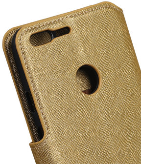 Goud Google Pixel TPU wallet case booktype hoesje HM Book