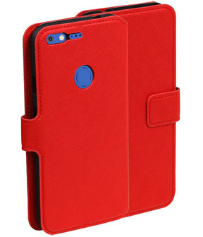 Rood Google Pixel TPU wallet case booktype hoesje HM Book