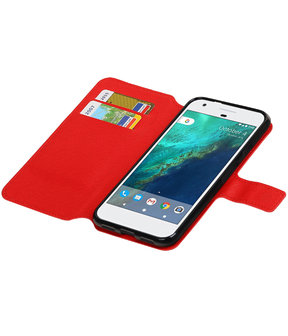 Rood Google Pixel TPU wallet case booktype hoesje HM Book