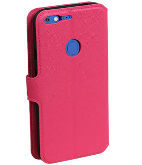 Roze Google Pixel TPU wallet case booktype hoesje HM Book