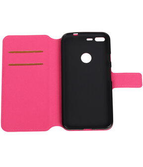 Roze Google Pixel TPU wallet case booktype hoesje HM Book