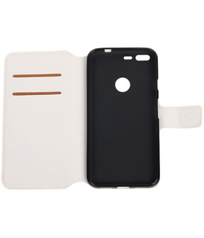 Wit Google Pixel TPU wallet case booktype hoesje HM Book