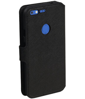 Zwart Google Pixel XL TPU wallet case booktype hoesje HM Book