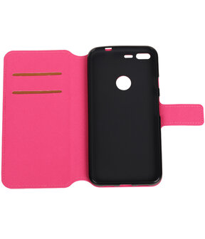 Roze Google Pixel XL TPU wallet case booktype hoesje HM Book