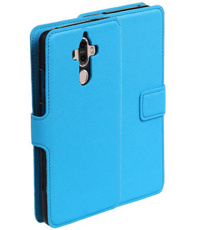 Blauw Huawei Mate 9 TPU wallet case booktype hoesje HM Book