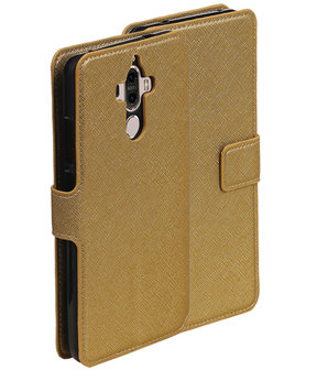 Goud Huawei Mate 9 TPU wallet case booktype hoesje HM Book