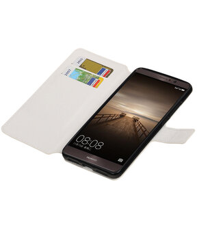Wit Huawei Mate 9 TPU wallet case booktype hoesje HM Book