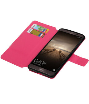 Roze Huawei Mate 9 TPU wallet case booktype hoesje HM Book