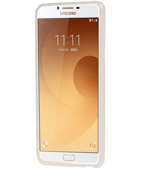 Samsung Galaxy C9 Pro TPU back case hoesje transparant Wit