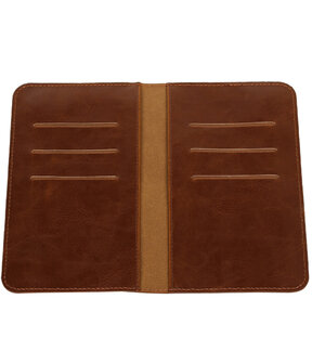 Universele Bruin Pull-up Medium Pu portemonnee wallet hoesje