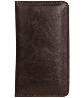 Universele Mocca Pull-up Medium Pu portemonnee wallet hoesje