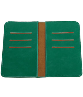 Universele Groen Pull-up Medium Pu portemonnee wallet hoesje