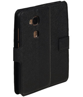 Zwart Huawei G8 TPU wallet case booktype hoesje HM Book