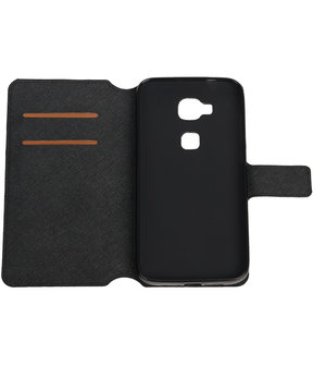 Zwart Huawei G8 TPU wallet case booktype hoesje HM Book