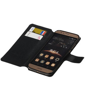 Zwart Huawei G8 TPU wallet case booktype hoesje HM Book