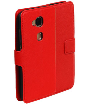 Rood Huawei G8 TPU wallet case booktype hoesje HM Book