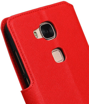 Rood Huawei G8 TPU wallet case booktype hoesje HM Book