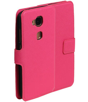 Roze Huawei G8 TPU wallet case booktype hoesje HM Book