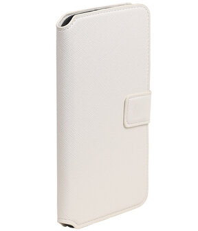 Wit Huawei G8 TPU wallet case booktype hoesje HM Book