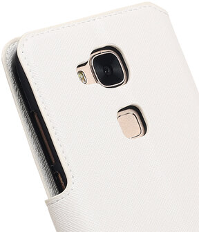 Wit Huawei G8 TPU wallet case booktype hoesje HM Book