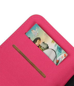 Roze Samsung Galaxy S4 mini I9190 TPU wallet case booktype hoesje HM Book