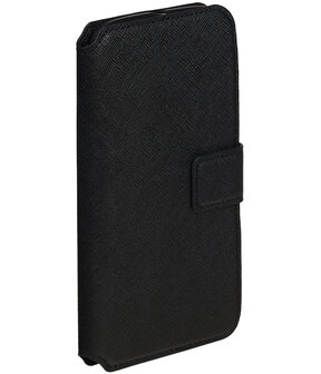 Zwart Hoesje voor Motorola Moto E3 TPU wallet case booktype HM Book