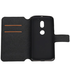 Zwart Motorola Moto E3 TPU wallet case booktype hoesje HM Book