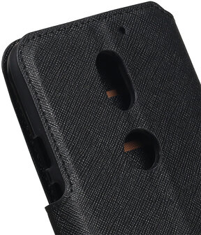 Zwart Motorola Moto E3 TPU wallet case booktype hoesje HM Book