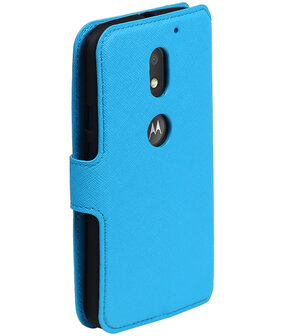 Blauw Motorola Moto E3 TPU wallet case booktype hoesje HM Book