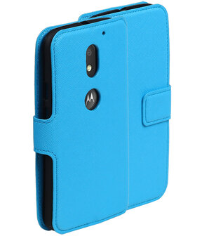 Blauw Motorola Moto E3 TPU wallet case booktype hoesje HM Book