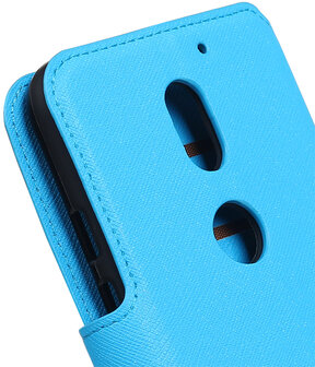 Blauw Motorola Moto E3 TPU wallet case booktype hoesje HM Book