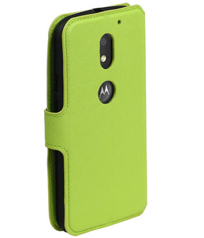 Groen Motorola Moto E3 TPU wallet case booktype hoesje HM Book