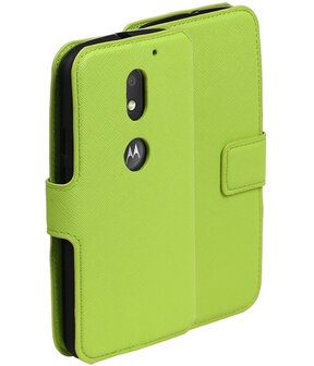 Groen Motorola Moto E3 TPU wallet case booktype hoesje HM Book