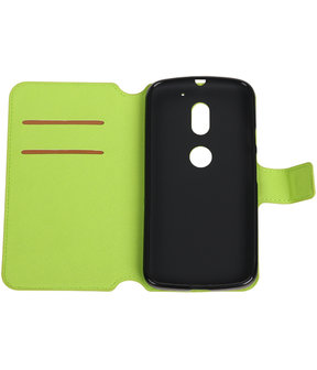 Groen Motorola Moto E3 TPU wallet case booktype hoesje HM Book