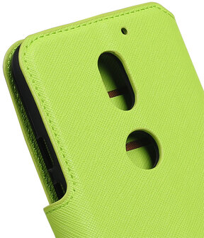 Groen Motorola Moto E3 TPU wallet case booktype hoesje HM Book