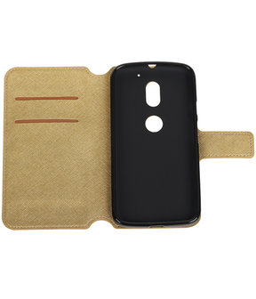 Goud Motorola Moto E3 TPU wallet case booktype hoesje HM Book