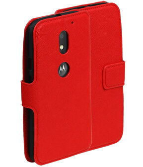 Rood Motorola Moto E3 TPU wallet case booktype hoesje HM Book