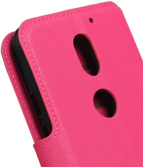 Roze Motorola Moto E3 TPU wallet case booktype hoesje HM Book