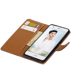 Mocca Pull-Up PU booktype wallet cover hoesje voor Huawei Nova