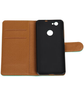 Groen Pull-Up PU booktype wallet cover hoesje voor Huawei Nova