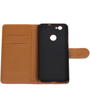 Rood Pull-Up PU booktype wallet cover hoesje voor Huawei Nova