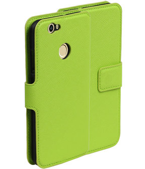 Groen Huawei Nova Plus TPU wallet case booktype hoesje HM Book
