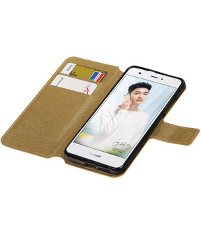 Goud Huawei Nova Plus TPU wallet case booktype hoesje HM Book